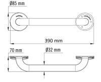 Haltegriff gerade 387 mm Edelstahl