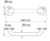 Haltegriff gerade 455 mm Edelstahl