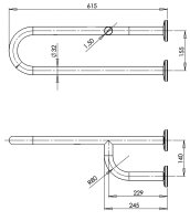 Wandhaltegriff links Edelstahl