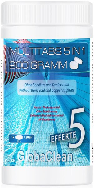 1 kg Pool Chlor Multitabs 5in1 200g