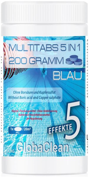 1 kg Pool Chlor Multitabs 5in1 200g BLUE