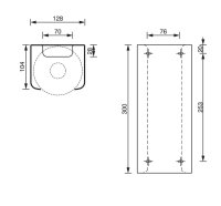 WC-Papier-Ersatzrollenhalter, 3 Rollen Edelstahl